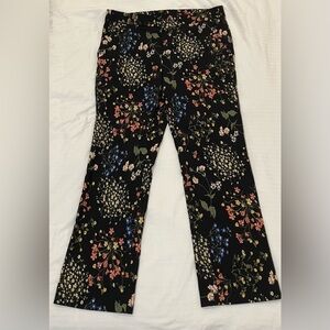 Sz small Jules & Léopold Black Floral Design stretchy capri/seven/eights pants